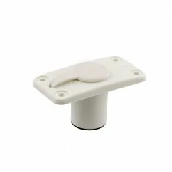 Scotty 244-WH White Rectangular Flush Deck Mount With Splash Cover