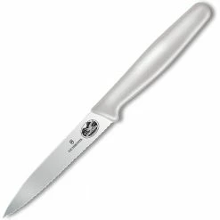 VICTORINOX Serrated White Handle Knife 42604