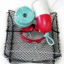 Trap Fishing Jolly Good Small Stainless Steel Prawn/Crab Trap Kit With Bait Bag + Float & Rope