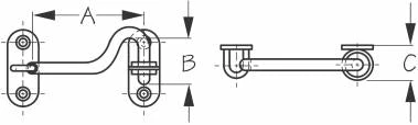 Marine Hardware SEADOG 221203-1 DOOR HOOK 3-1/4"