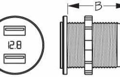 Marine Hardware SEADOG 426517-1 DUAL USB SOCKET/VOLTMETER W/ HIDDEN DISPLAY