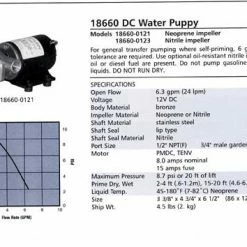 JABSCO 18660-0121 WATER PUPPY PUMP Marine Hardware