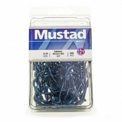 Mustad 95151 Blue Salmon Siwash Hook 3x Strong Salmon Trolling