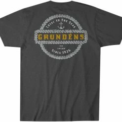 Clothing/Gloves Grundens Rope Knot T-Shirt Heather Charcoal