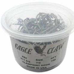 Eagle Claw 211SS Clawpoint Hooks (100 Pack)