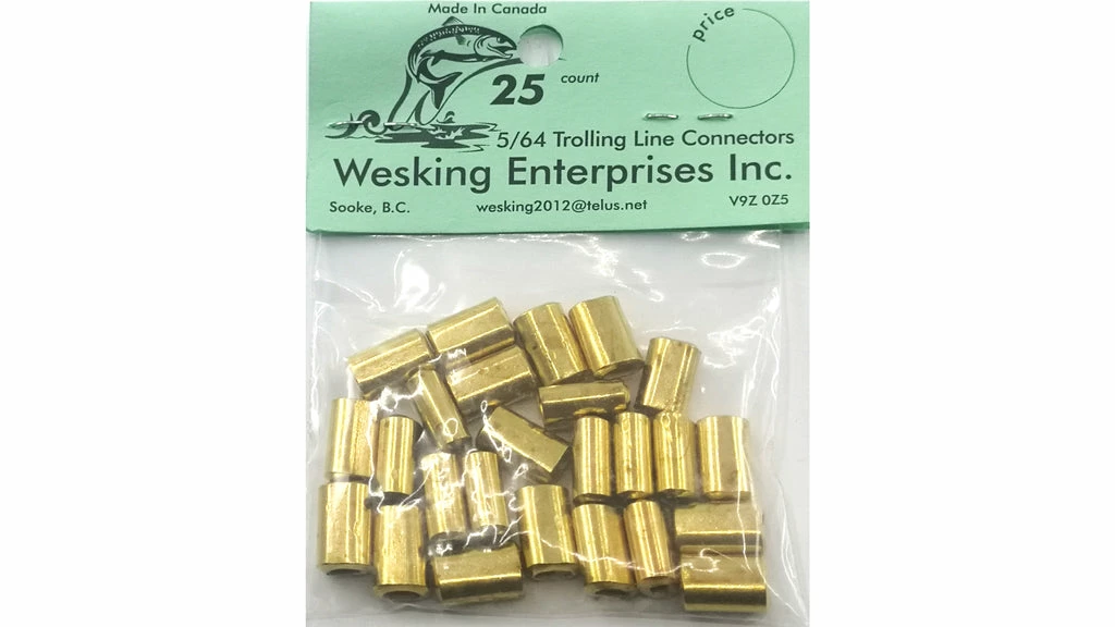 Wesking Trolling Line Connectors For 5/64" Line (25 Pack)