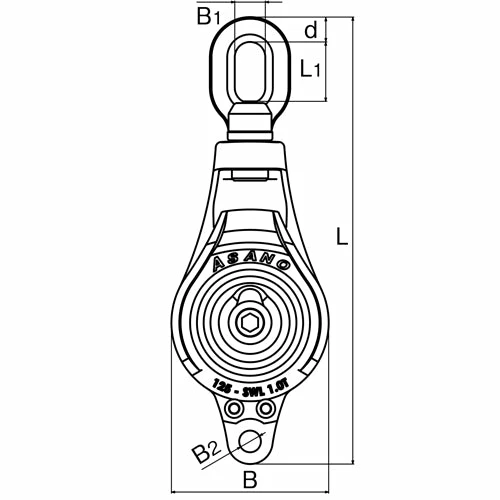Marine Hardware ASANO 10083 STAINLESS BLOCK 125MM